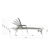 Halload Outdoor Modern Gray Mesh Chaise Lounge