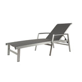 Halload Outdoor Modern Gray Mesh Chaise Lounge