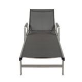 Halload Outdoor Modern Gray Mesh Chaise Lounge