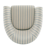 Striped Barrel Club Chair – Channel-Stitched Upholstery with Solid Wood Legs