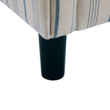 Striped Barrel Club Chair – Channel-Stitched Upholstery with Solid Wood Legs