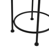 Salamande Outdoor Patio Plant Stands, Ceramic Tile, Iron, Set of 3