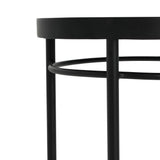 Salamande Outdoor Patio Plant Stands, Ceramic Tile, Iron, Set of 3