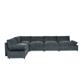 Modern Upholstered Sectional Sofa with Storage, Dark Grey
