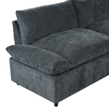 Modern Upholstered Sectional Sofa with Storage, Dark Grey
