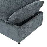 Modern Upholstered Sectional Sofa with Storage, Dark Grey
