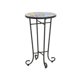 Outdoor Patio Round Side Table, Ceramic Tile