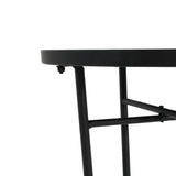 Outdoor Patio Round Side Table, Ceramic Tile