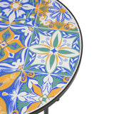 Outdoor Patio Round Side Table, Ceramic Tile