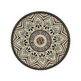 Outdoor Patio Floral Ceramic Side Table, Ceramic Tile