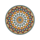 French Country Floral Tile Outdoor Side Table – 14" Round Ceramic Top