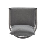 Patio Contemporary Comfort Lounge Chair with Rope Accents, Aluminum, Grey