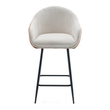 Luxury Bar Beige & Brown Upholstery Counter Stools