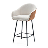 Luxury Bar Beige & Brown Upholstery Counter Stools