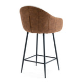 Luxury Bar Beige & Brown Upholstery Counter Stools