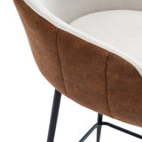 Luxury Bar Beige & Brown Upholstery Counter Stools