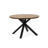 5Pcs Outdoor Patio Dining Set, Rope Weave Chairs & Metal Frame Table