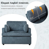 Oversized Lounge Chair w/ T-Shaped Cushion, Angled Armrests & Plush Armrest Pillows