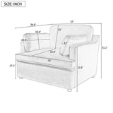 Oversized Lounge Chair w/ T-Shaped Cushion, Angled Armrests & Plush Armrest Pillows