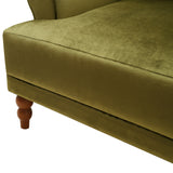 Large Vintage Lounge Chair w/ Circular Armrests, Lumbar Support & Roman Column Legs