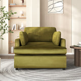 Oversized Lounge Chair w/ T-Shaped Cushion, Angled Armrests & Plush Armrest Pillows