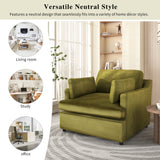 Oversized Lounge Chair w/ T-Shaped Cushion, Angled Armrests & Plush Armrest Pillows