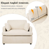 Oversized Lounge Chair w/ T-Shaped Cushion, Angled Armrests & Plush Armrest Pillows
