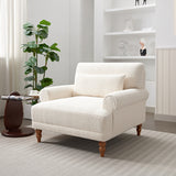 Large Vintage Lounge Chair w/ Circular Armrests, Lumbar Support & Roman Column Legs