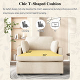 Oversized Lounge Chair w/ T-Shaped Cushion, Angled Armrests & Plush Armrest Pillows
