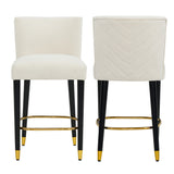 Modern Upholstered Tufted Bar Stools Set of 2