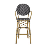 Outdoor Wicker and Aluminum French Barstools