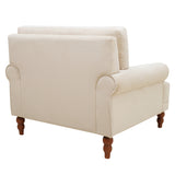 Large Vintage Lounge Chair w/ Circular Armrests, Lumbar Support & Roman Column Legs