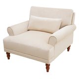 Large Vintage Lounge Chair w/ Circular Armrests, Lumbar Support & Roman Column Legs