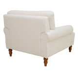 Large Vintage Lounge Chair w/ Circular Armrests, Lumbar Support & Roman Column Legs