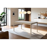 Acacia Wood 6 Seater Dining Table, Light Ash