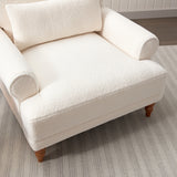 Large Vintage Lounge Chair w/ Circular Armrests, Lumbar Support & Roman Column Legs
