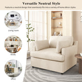 Oversized Lounge Chair w/ T-Shaped Cushion, Angled Armrests & Plush Armrest Pillows