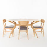 Mid Century Natural Oak Finish 5 Piece Dining Set - NH823992