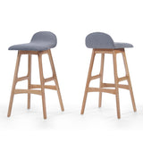 29-Inch Mid-Century Design Low Back Fabric Bar Chair (Set of 2) - NH501003