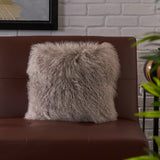 Shaggy Lamb Fur Square Throw Pillow - NH390303