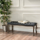 Traditional Button Tufted Fabric Bench - NH928992