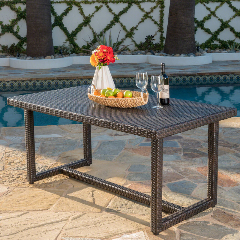 Outdoor 59 Inch Wicker Dining Table - NH714303