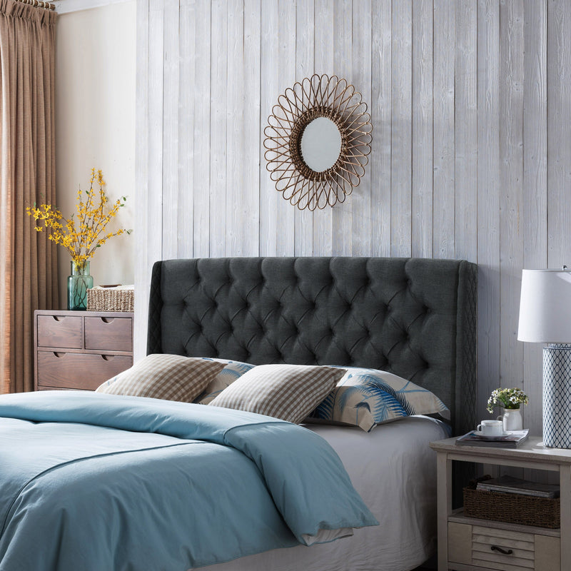 Wingback Queen/Full Tufted Fabric Headboard - NH796303