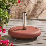 Outdoor Concrete Circular 80lb Umbrella Base with Steel Umbrella Holder - NH689303