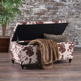 Milk Cow Velvet Rectangle Storage Ottoman Bench - NH794103