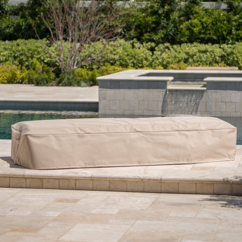 Outdoor Beige Waterproof Fabric Lounge Set Cover - NH181103