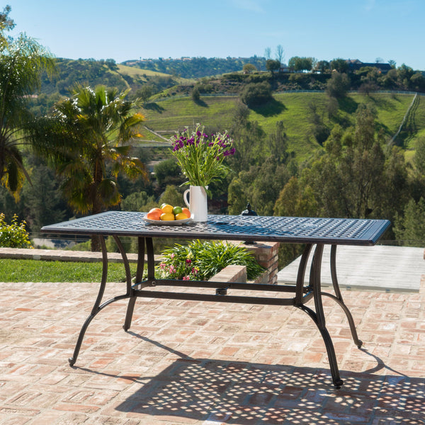 Outdoor Bronze Cast Aluminum Rectangular Dining Table (ONLY) - NH572003