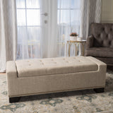 Fabric Rectangle Storage Ottoman Bench - NH561003