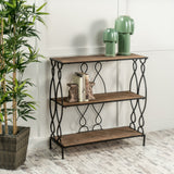 Modern Industrial 2 Shelf Firwood Bookcase - NH633892