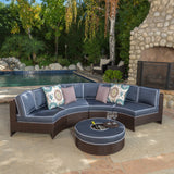 5pc Outdoor Sectional Sofa Set w/ Ice Bucket Ottoman - NH440992